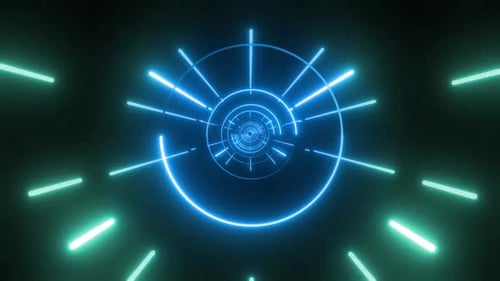 Dynamic neon tunnel vortex futuristic motion abstract background