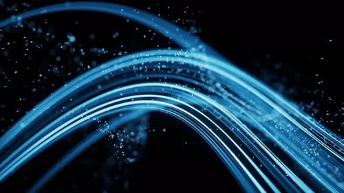 Flowing curve and particles background