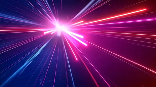 Abstrakte, lebendige Lichtstreifen, die nach außen explodieren