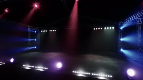 Dynamic Stage Lighting Show with Moving Spotlights