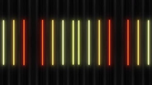 Abstract Neon Light Bars Audio Equalizer Loop Background