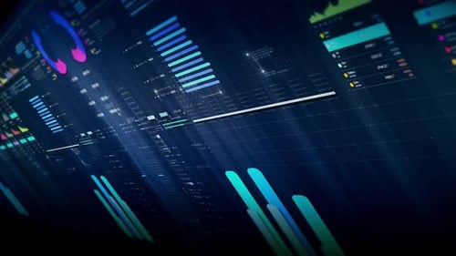 Futuristic Digital Data Display Interface HUD Animation