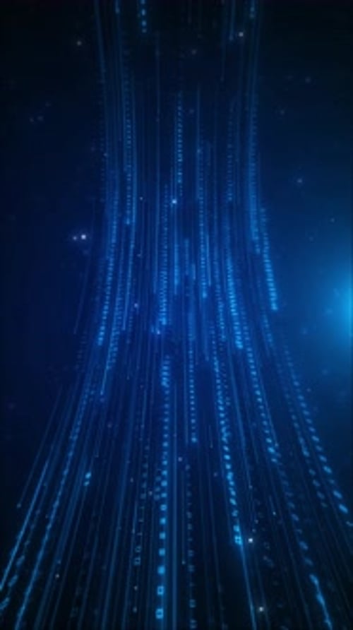 Onda de datos digitales abstractos Cyber Big Data Flow Particles Bokeh. Red digital. Inteligencia artificial e inteligencia
artificial