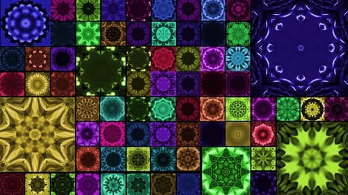 Dynamic Colorful Abstract Kaleidoscope Symmetrical Pattern Loops