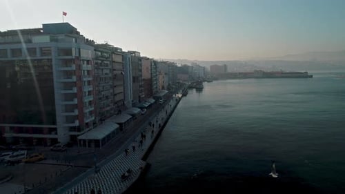 izmir konak pasaport beach drone view