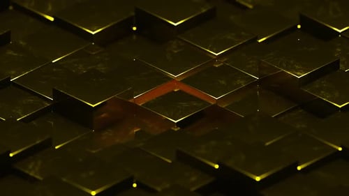Goldener abstrakter glänzender strukturierter Würfelhintergrund VJ Loop in HD