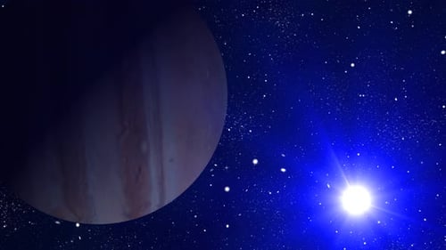Rotating Planet and Bright Star in Cosmic Space