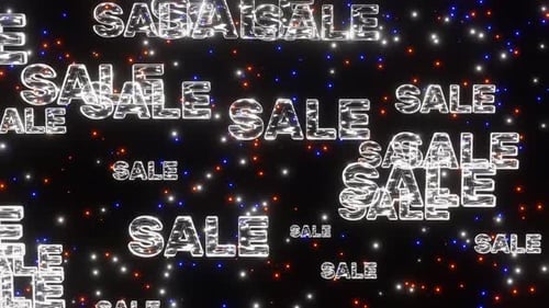 Glittering 3D Sale Text Loop Animation