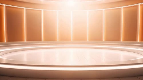 podium Futuristic showcase with platform for product displaying. Empty modern stage display