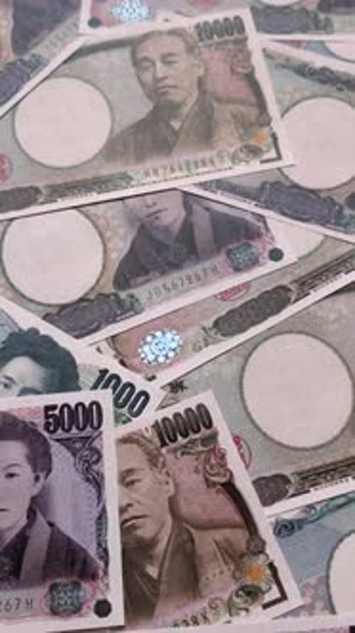 Japan, Japanese yen paper banknotes, money for business. Japanese yen