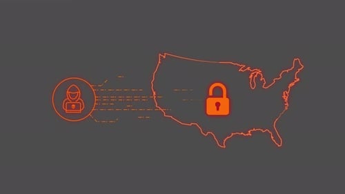 Animation HUD d'une attaque de pirates informatiques aux États-Unis + Alpha Channel
