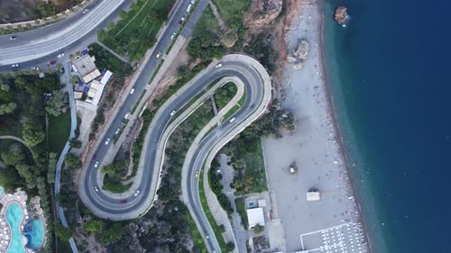 Aerial top-down road