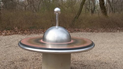 Lonely Merry Go Round on Day Playground