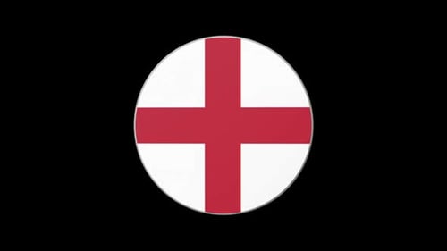 England Flag 3D Spinning Circular Emblem Animation