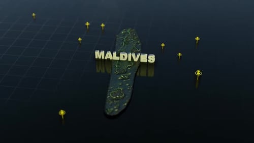 Malediven 3D-Karte mit Animation