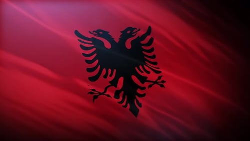 Waving Albania National Flag Animation