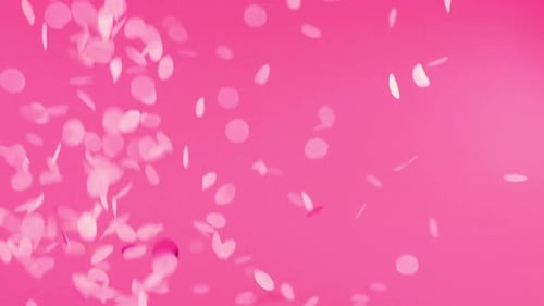 Confetti Falling on Pink Background