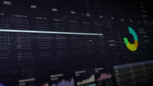 Futuristic Data Display with Animated Charts