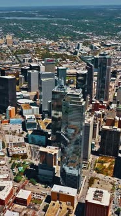 Aerial view of Dallas skyline showcasing urban development and architecture