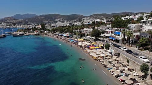 Bodrum Kumbahçe Beach drone view