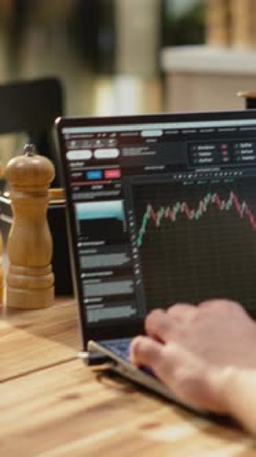 Vertical Video Stockbroker at Home Day Trading Fluctuations Monitoring Market Trends