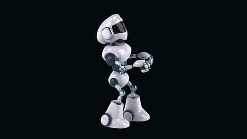Fun 3D cartoon robot dancing (with alpha channel)