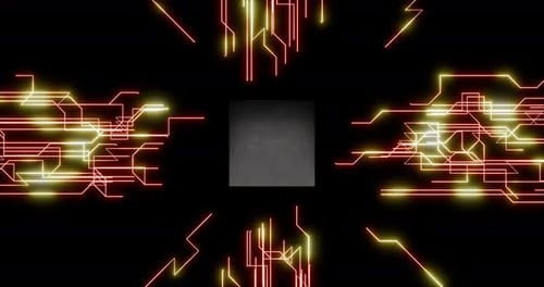Futuristic Circuit Board Data Flow Reveal
