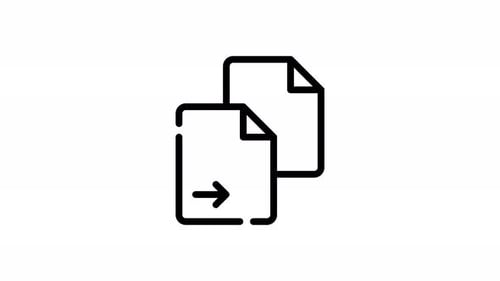 Animated Copy File Icon: Flat Design Line Art