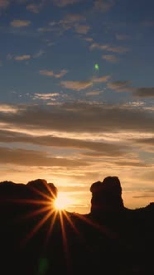 Vertical Video Tranquil Desert Southwest Sunset Timelapse
