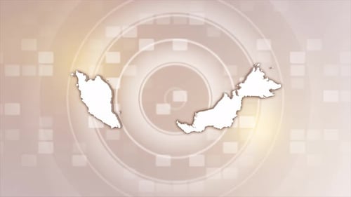 Animated Malaysia Map Outline Reveal on Modern Background