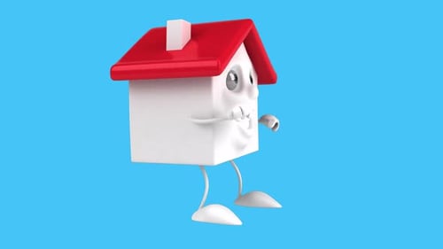 Fun 3D cartoon house dancing (with alpha channel included)