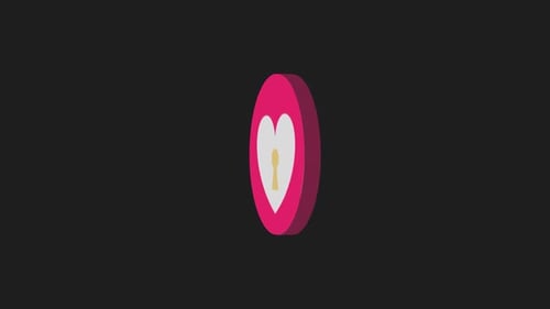 Modern Rotating Heart Lock Icon 3D Animation