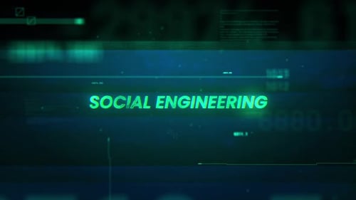 Glitchy Social Engineering Text Reveal with Digital Data Display