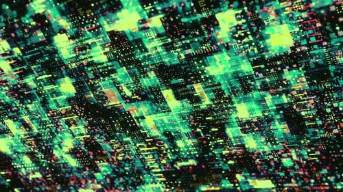 Abstract Futuristic Circuit Board Data Network Loop