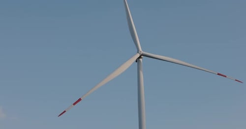 Wind Power Plant at the Sky Background