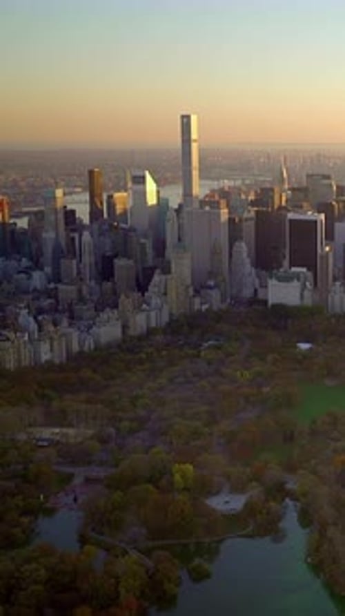 New York City Manhattan Skyline Vertical Smartphone Video Background