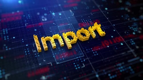 Futuristic Pixelated Import Text Title Animation