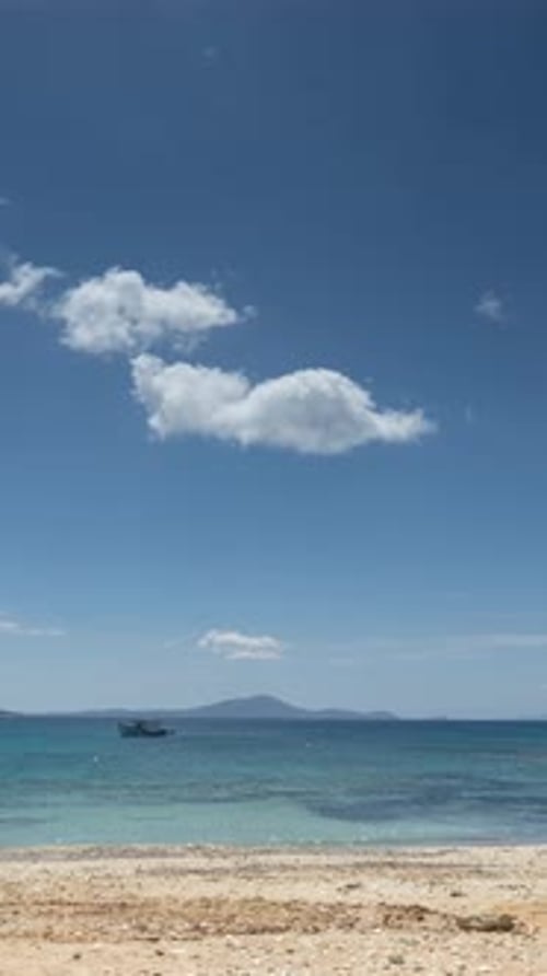 Simos Beach in Elafonissos Island Greece in Vertical