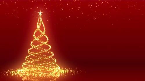 Sparkling Golden Christmas Tree Reveal with Star Particles