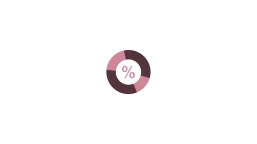 Flat Design Percentage Pie Chart Data Animation