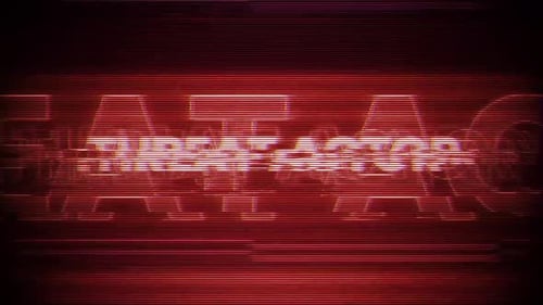 Threat Actor Word Vhs Effect On Digital Screen Message