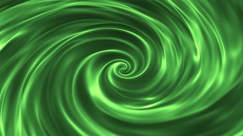 Abstract 3D background with smoothly rotating green swirl of thick liquid substance