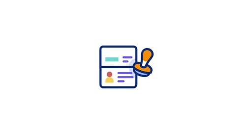 Animated Passport Document Stamping Icon