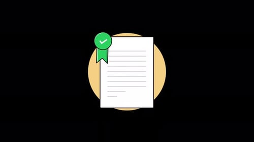 Verified Document Concept Animation Video - Transparent