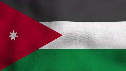 Waving Jordan Flag with Realistic Fabric Texture
