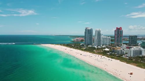 Miami Beach South Beach Miami Beach Skyline Miami Cityscape Aerial View Top View of Miami Coastline