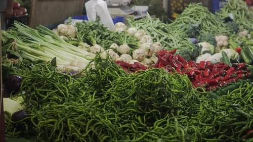 Ripe Organic Salads are on the Counter of the Farmer's Market
