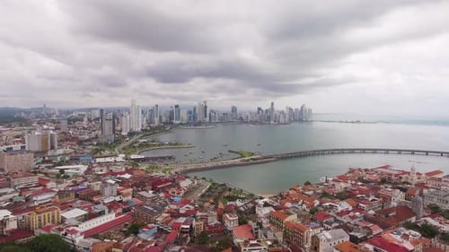 Panama City Skyline and Coastal Bay
