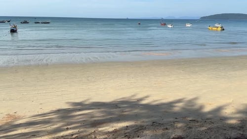 Empty paradise holiday beach exotic relaxing location south Thailand Asia