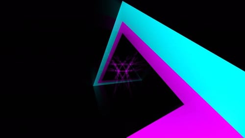Cyan And Pink Triangular Spiral Line Background Vj Loop In 4K